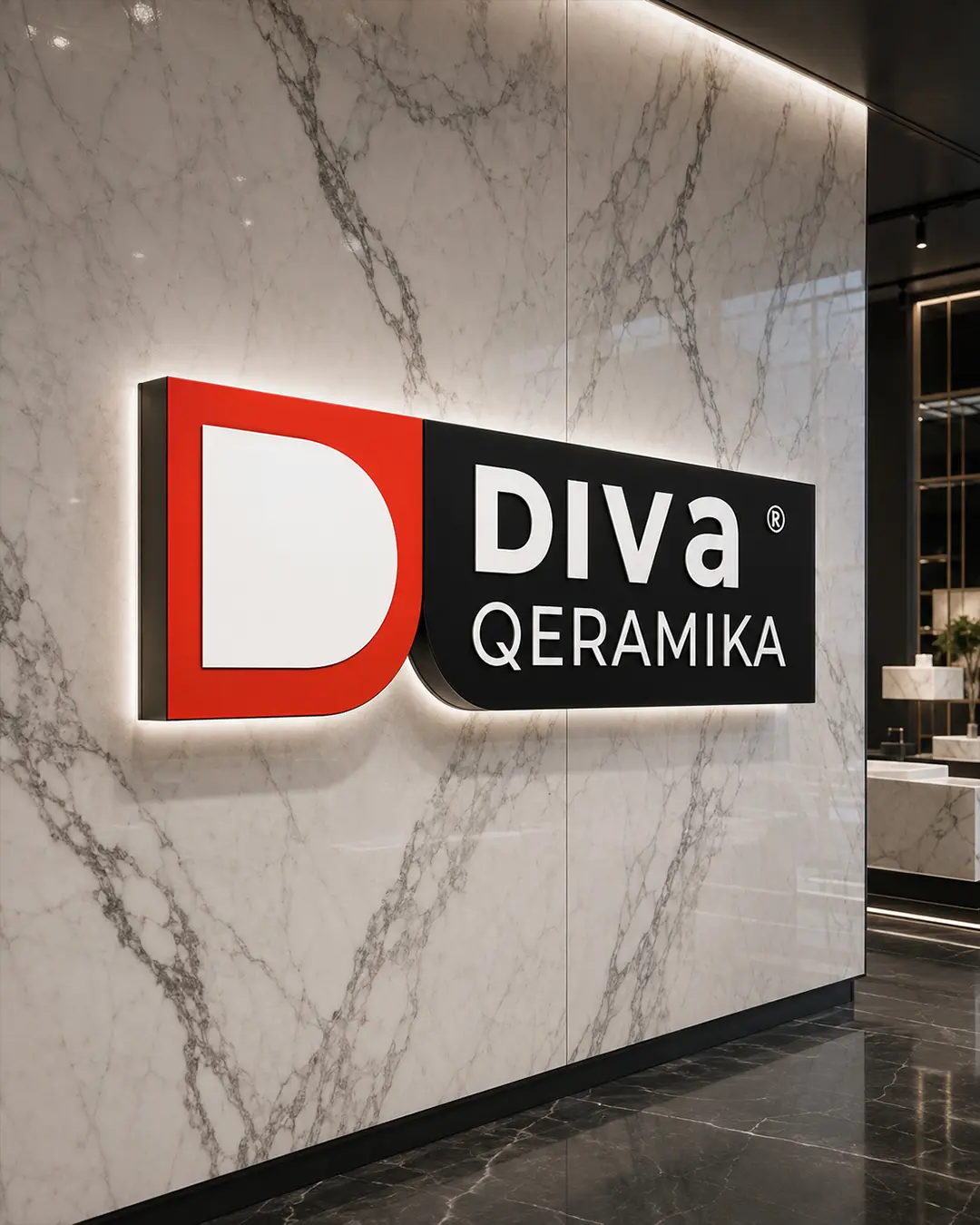 Diva Qeramika showroom signage